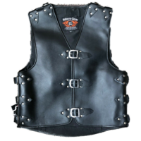 BGA Panther 3mm HD Plain Leather Motorcycle Vest