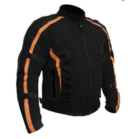 BGA Chicane Motorcycle Textile Vented Jacket Black Orange