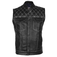BGA Sons of Anarchy Cross Hatch Leather Motorcycle Vest 
