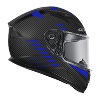 RXT Street 2 Motorbike Helmet Matt Carbon Black/Blue 