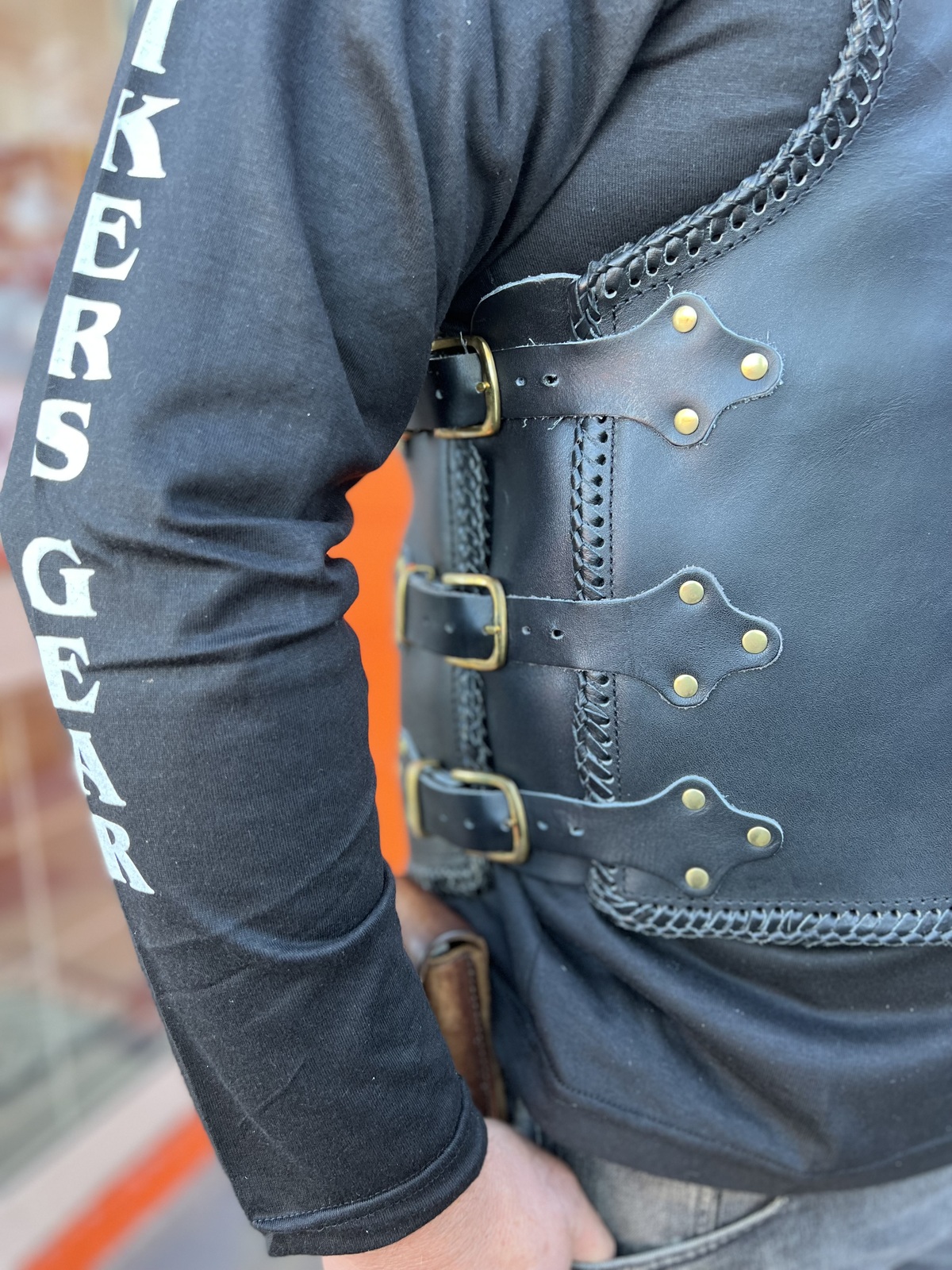 Leather Vest Men's Hunt Club Brown Wax Black Paisley Leather Build Denim  Style Rider Motorcycle Leather Vest Men Vest 