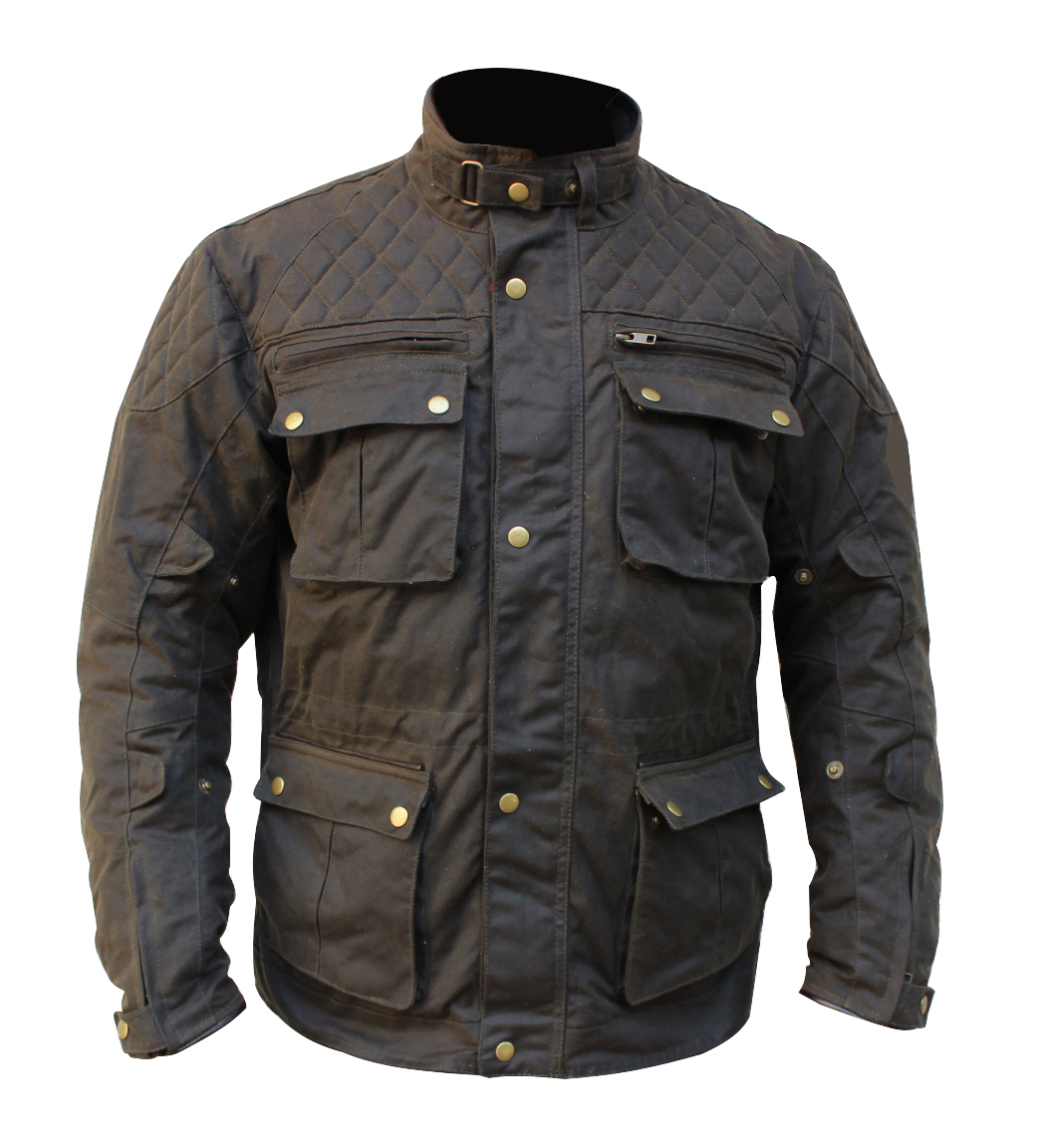 BGA Waxed Cotton Belstaff Style Motorcycle Jacket Olive