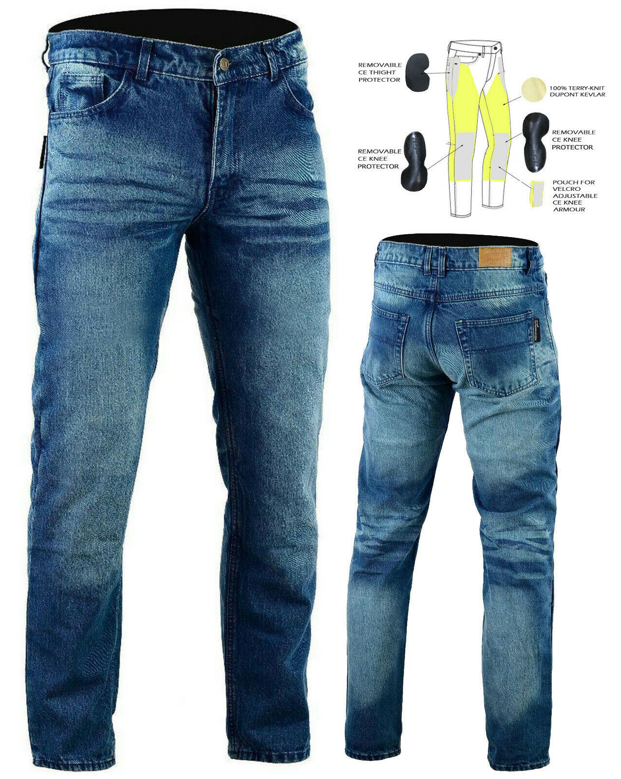 Blue Protective Motorcycle Jeans
