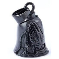 Black Praying Hands Motorcycle Guardian Bell New