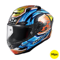 Kabuto F17 GP MIPS Glanz Blue Yellow FIM Approved Helmet