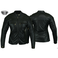 NEW WOMENS STURGIS MOTORCYCLE LEATHER JACKET FULL CE ARMOUR