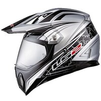 LS2 MX453 Adventure Silver Helmet XS / Youth XL Crazy Clearance Sale