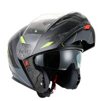 RXT 918 Modular Motorcycle Flip Helmet Fusion Grey Fluro