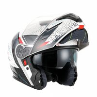 RXT 918 Modular Motorcycle Flip Helmet Fusion White Red Black